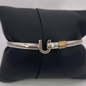 TWO TONE HOOKS BANGLE